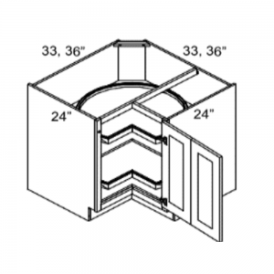 Base 90-Degree Lazy Susans - Interchangeable L/R White Cotton Asheville collection