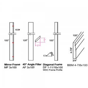 Mirror Frame, Angle Filler, Diagonal Frame, Base Bottom Molding
