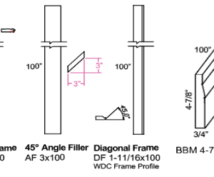 Mirror Frame, Angle Filler, Diagonal Frame, Base Bottom Molding Grey shaker Asheville collection