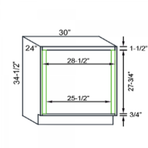 Undercounter Base Oven Cabinet Grey shaker Asheville collection